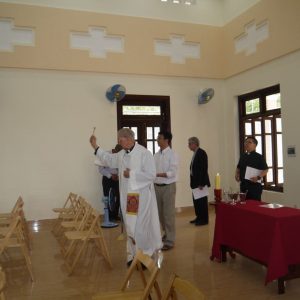 Fr General blessing the new retreat house in Vietnam 2015